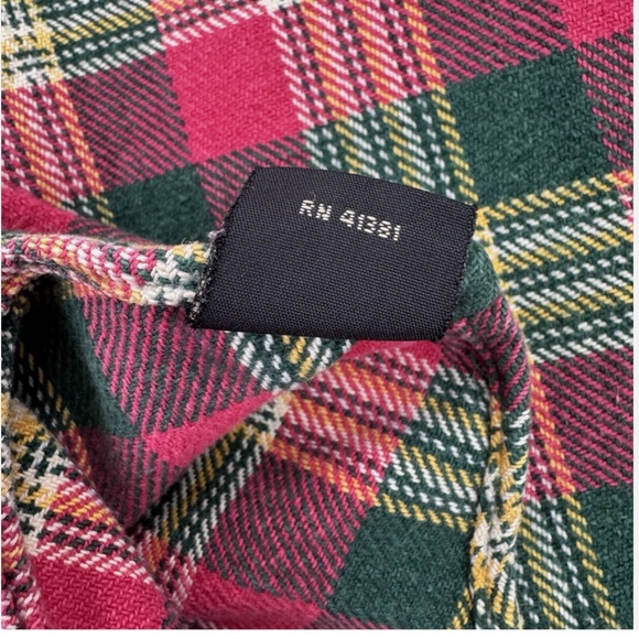 RRL Double RL Shirt Mens Medium Red Plaid Fannel Thick Workshirt Ralph Lauren - Picture 5 of 13